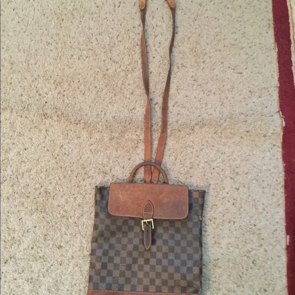 LOUIS VUITTON DAMIER CENTENAIRE VINTAGE BACKPACK LEATHER SHOULDER PURSE BAG Y2K - Picture 2 of 14